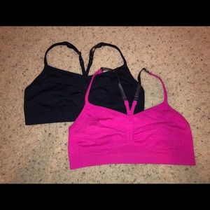 Two cross back sports bras from Lululemon